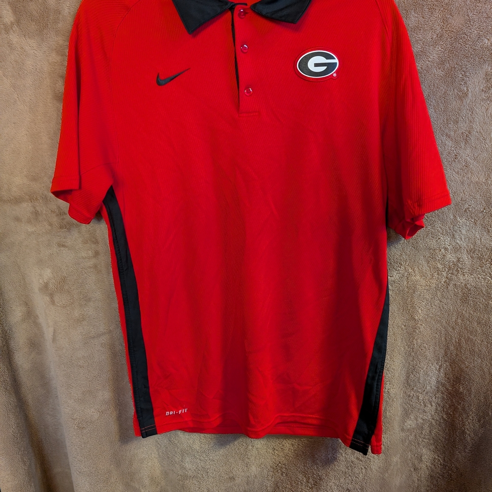 Nike Red and Black Men's Polo Shirt